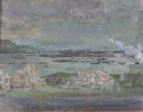 § Sir Edmund Fairfax-Lucy (b.1945) Dungloe Bay, Donegal, 8 x 10in.